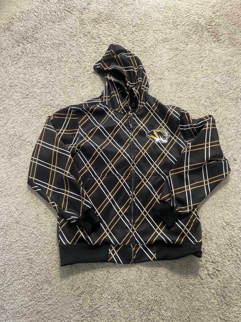 Missouri Tigers Sweatshirt Mens Medium Black NCAA Football Hooded Champs Sports